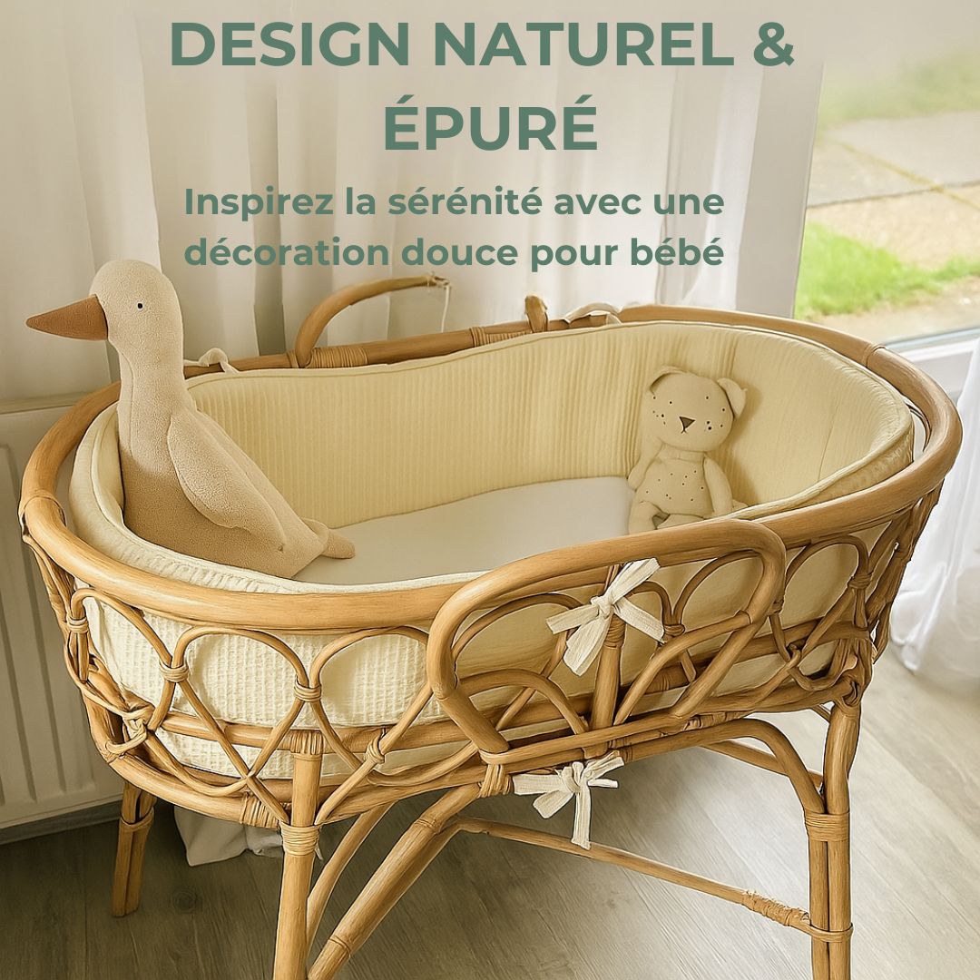 Tour de lit bébé | Sublimeo Confort Total – Minimal Ivoire Gaufré