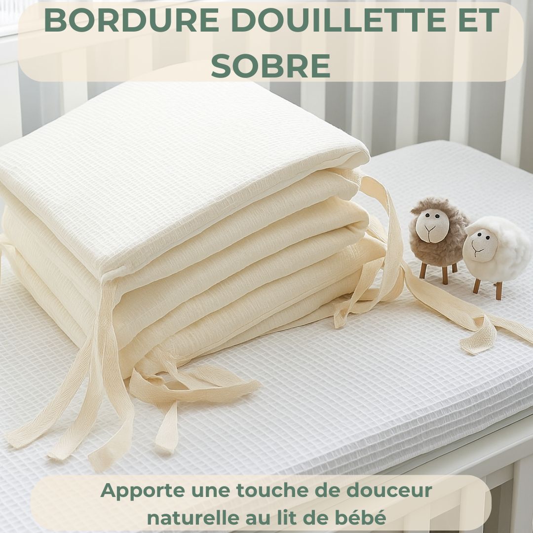 Tour de lit bébé | Sublimeo Confort Total – Minimal Ivoire Gaufré