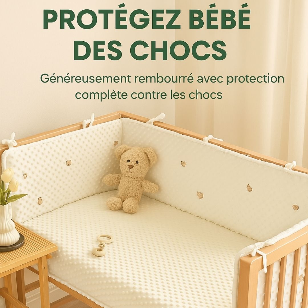 Tour de Lit Bébé | Sublimeo Confort Total – Ourson Blanc Crème