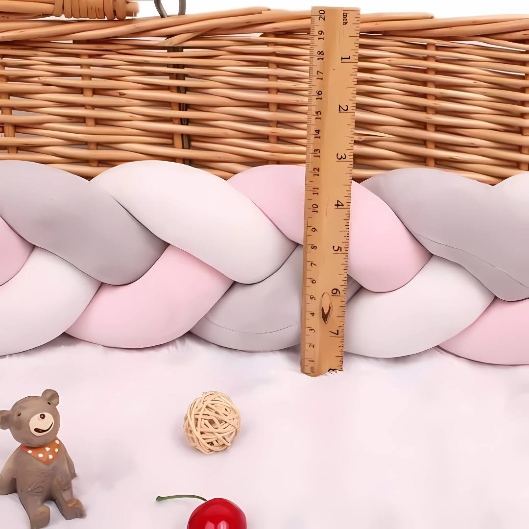 Tresse de Lit Bébé | Sublimeo Rose Gris Blanc