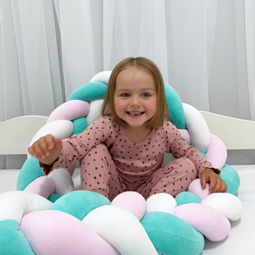 Tresse de Lit Bébé | Sublimeo Rose Blanc Vert