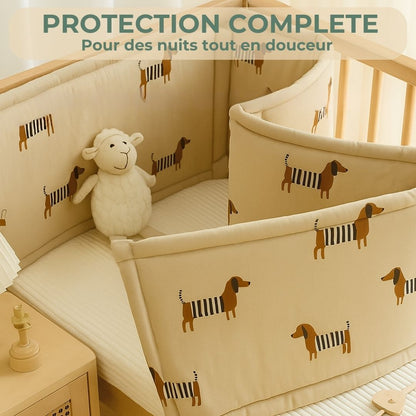 Tour de lit bébé | Sublimeo Confort Total – Teckel Sable Illustré