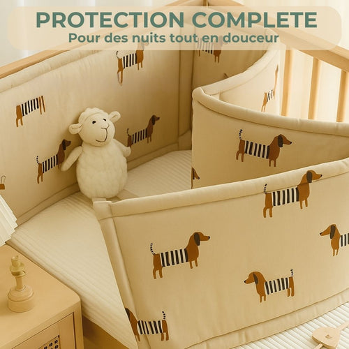 Tour de lit bébé | Sublimeo Confort Total – Teckel Sable Illustré